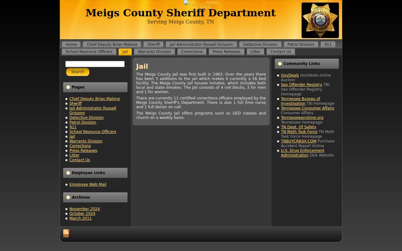 Meigs County arrest search jail information