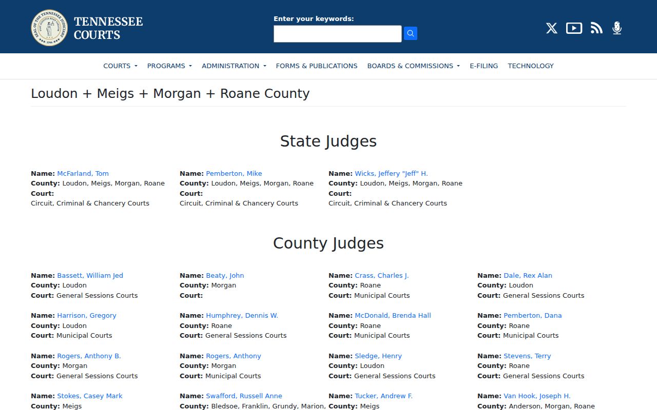 Meigs County criminal court case Ninth Judicial District profile