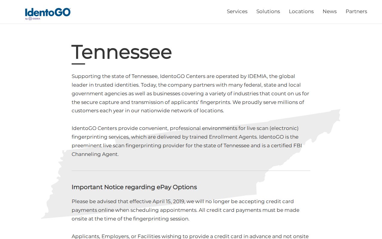Meigs County criminal history IdentoGO fingerprint locator